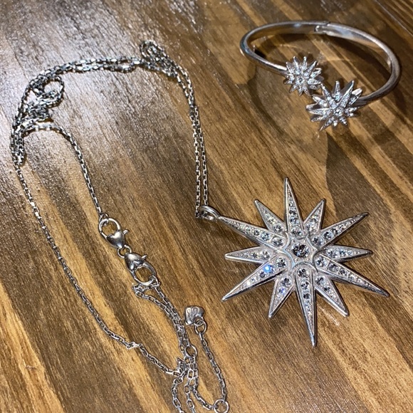 VNTG Brighton Star Necklace & bracelet silver tone long style Retro Classic # A - Picture 14 of 16